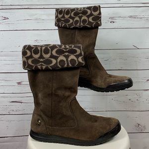 Coach Tatum Brown Suede Boots